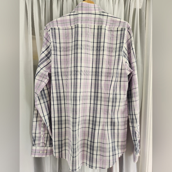 NWT! Express fitted lavender plaid button-up shirt, men's M (15-15.5) - Picture 2 of 5